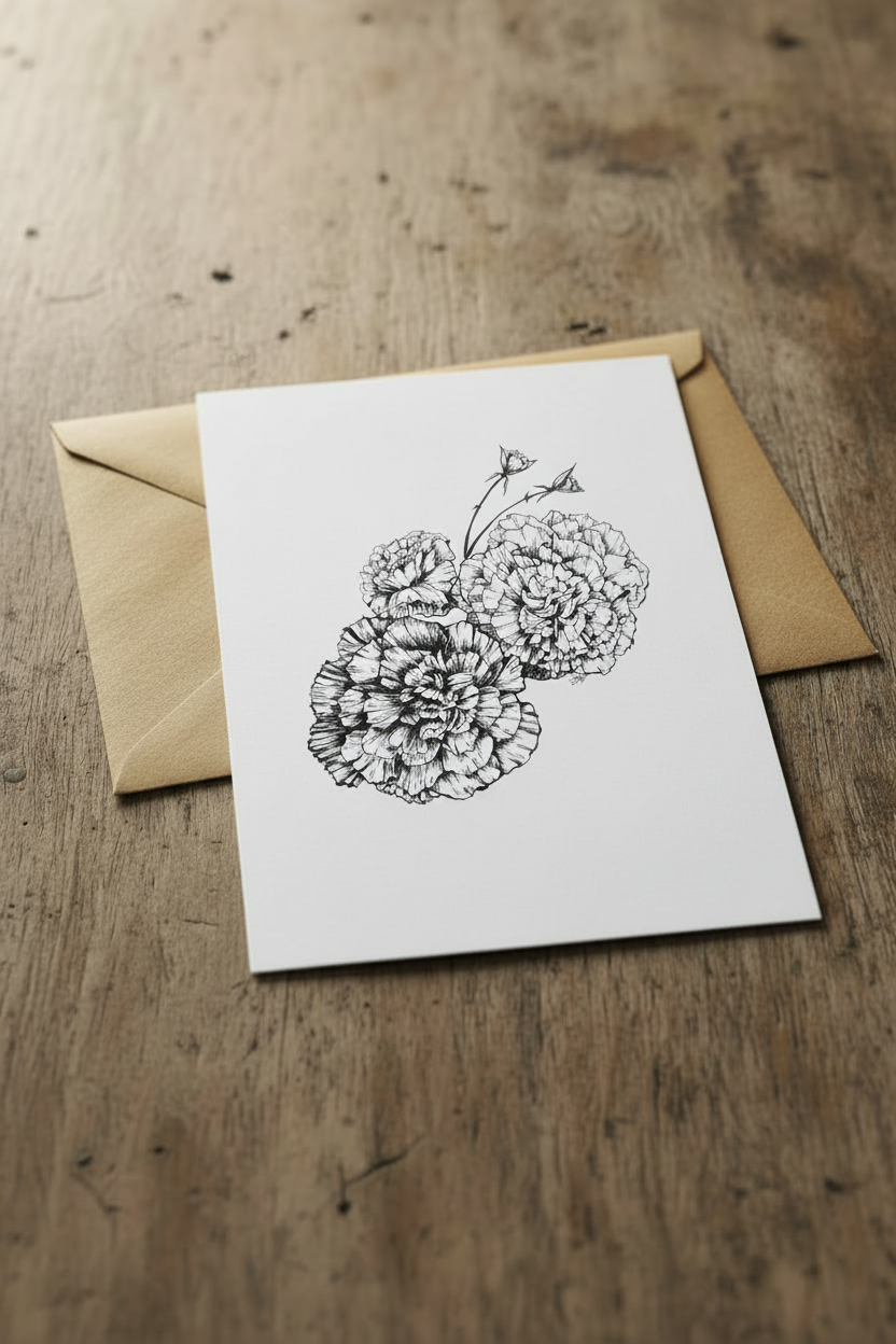 Carnation Card Mockup