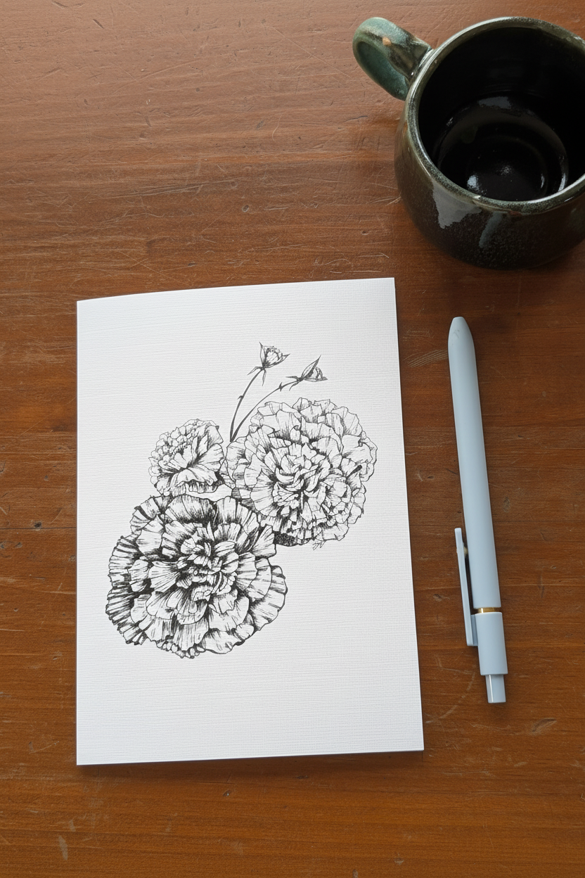 Carnations Flatlay