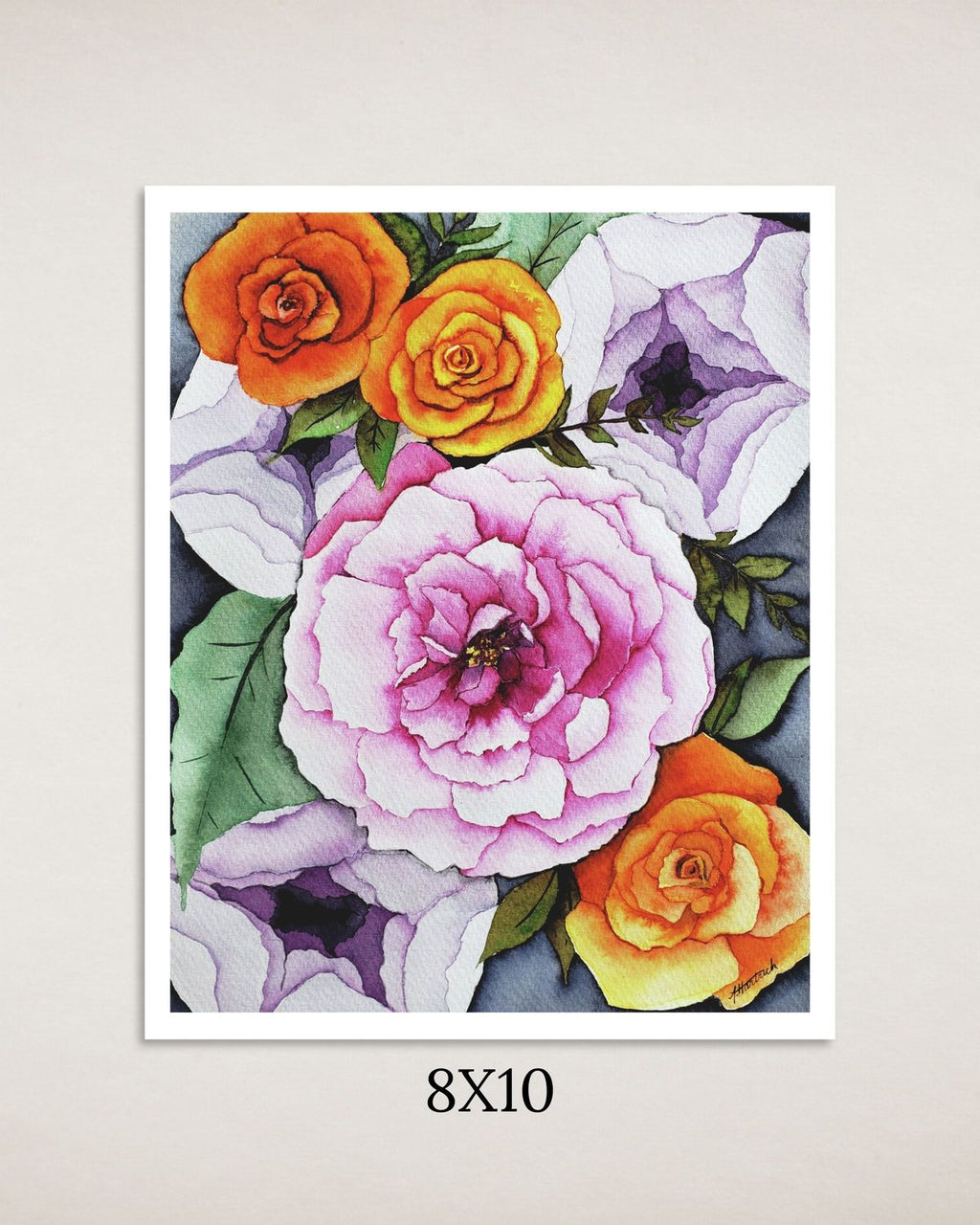 Dark Florals Art Print