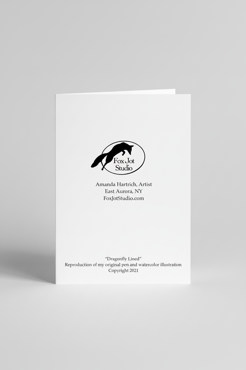 Dragonfly Lined Card Back