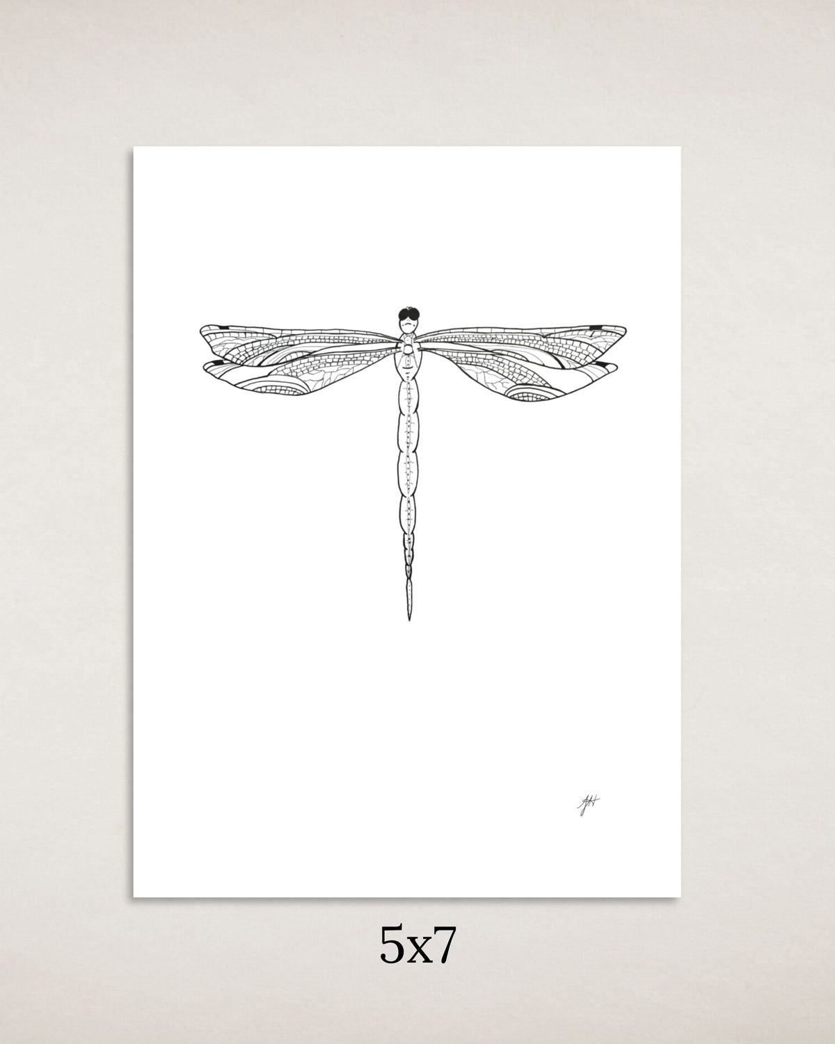 Dragonfly Lined Art Print