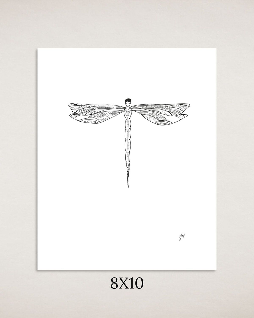 Dragonfly Lined Art Print