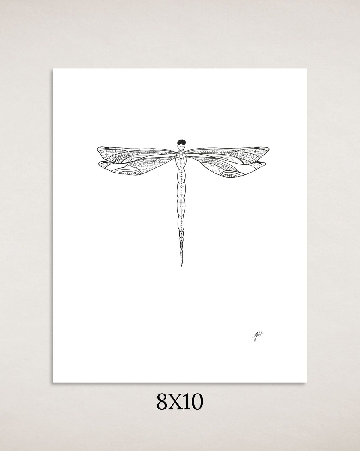 Dragonfly Lined Art Print