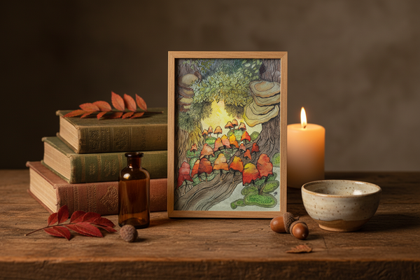 Enchanted Morning 5x7 Cottagecore Desk Mockup