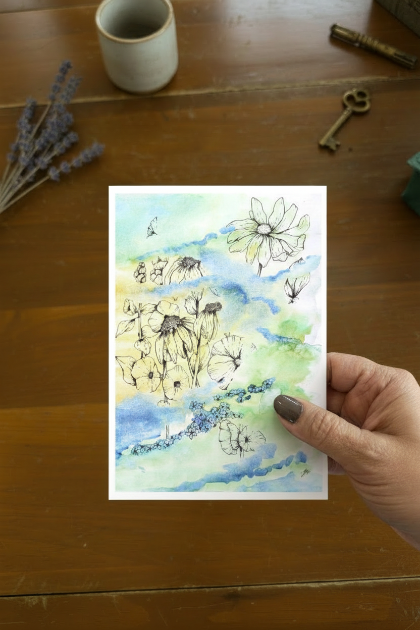 Misty Wildflowers Hand Held