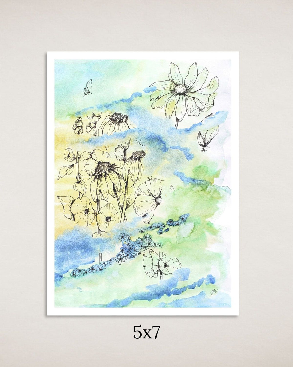 Misty Wildflowers Art Print