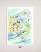 Misty Wildflowers Art Print