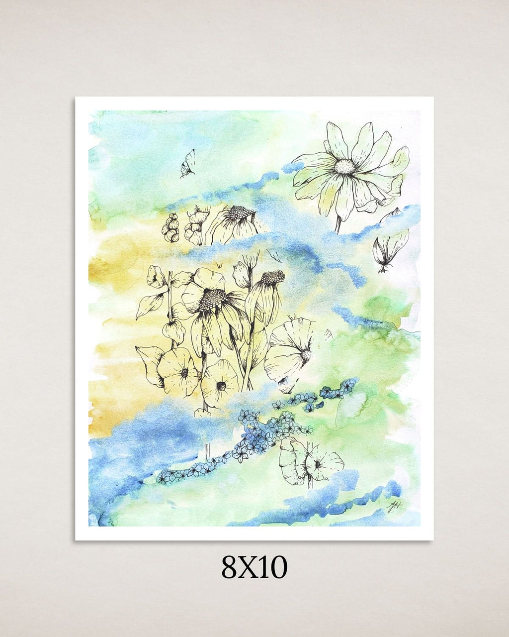 Misty Wildflowers Art Print