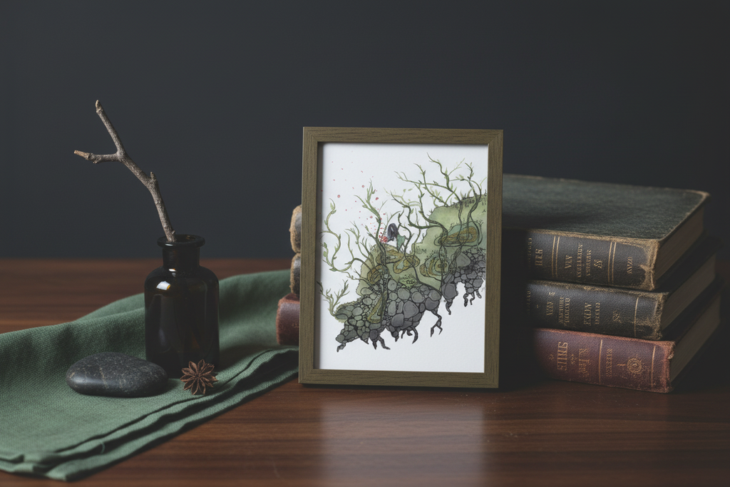 Petal Duty 5x7 Cottagecore Desk Mockup