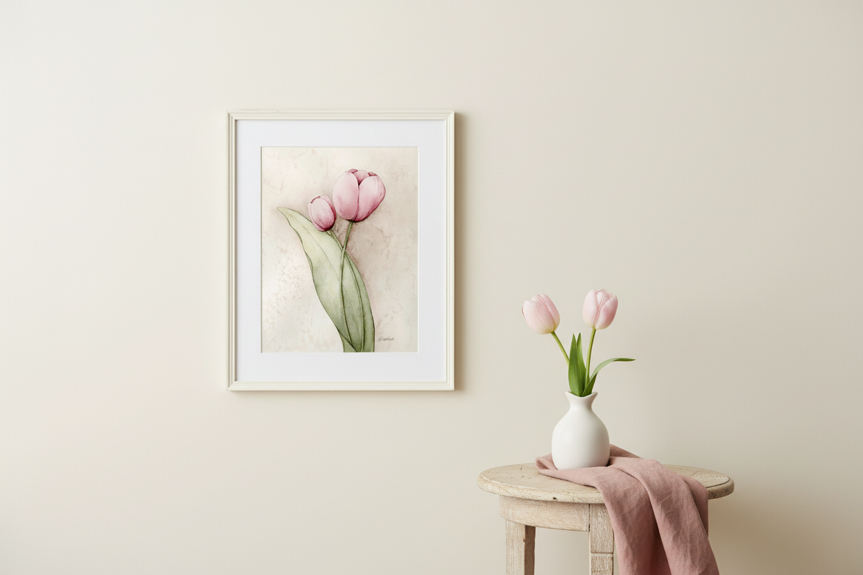 Pink Tulips 8x10 Living Room Mockup