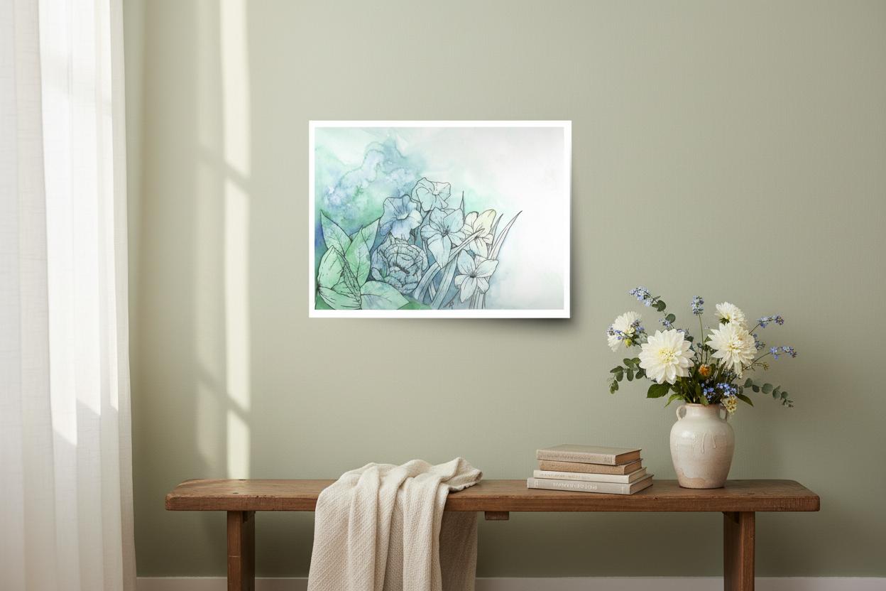 Quiet Unfurling Living Room Mockup