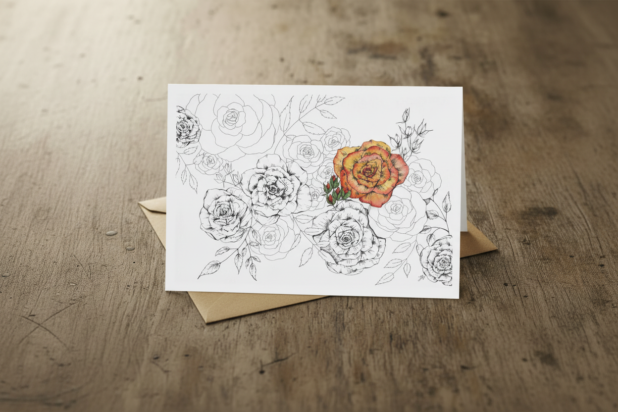 Roses Roses Card Mockup