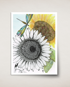 Sunflowers and a Dragonfly— Card