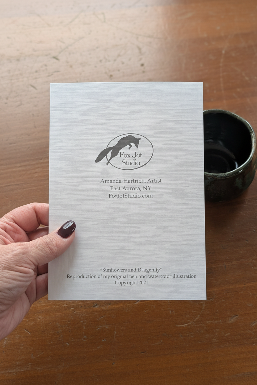 Sunflowers and Dragonfly Back Simple