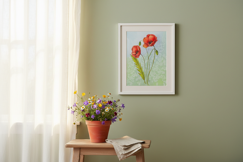 Sunny Poppies 8x10 Living Room Mockup