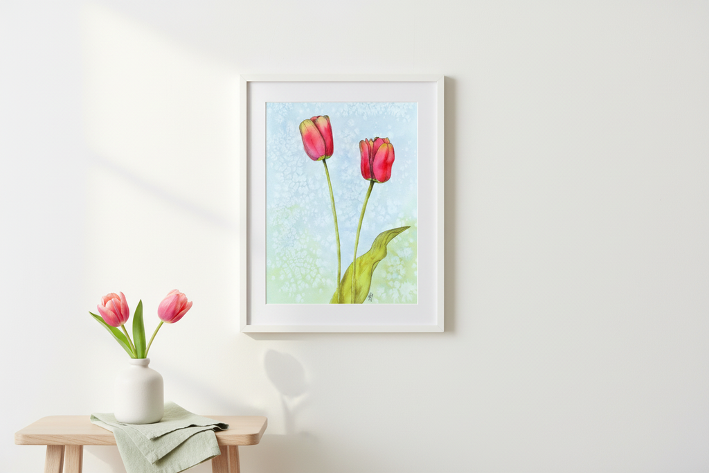 Sunny Tulips 8x10 Living Room Mockup